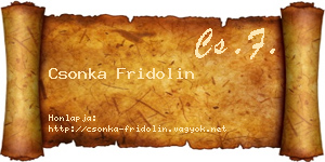 Csonka Fridolin névjegykártya