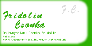 fridolin csonka business card